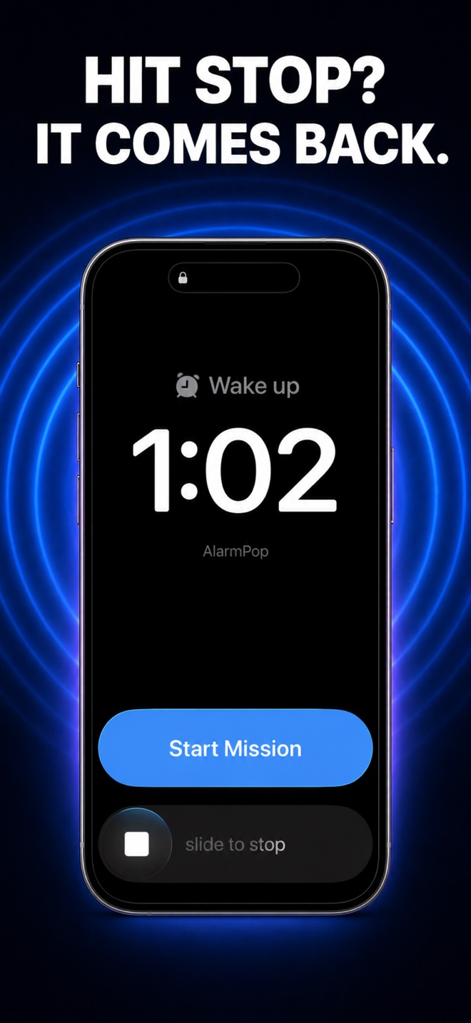 AlarmPop backup alarm returning after the system Stop control was used
